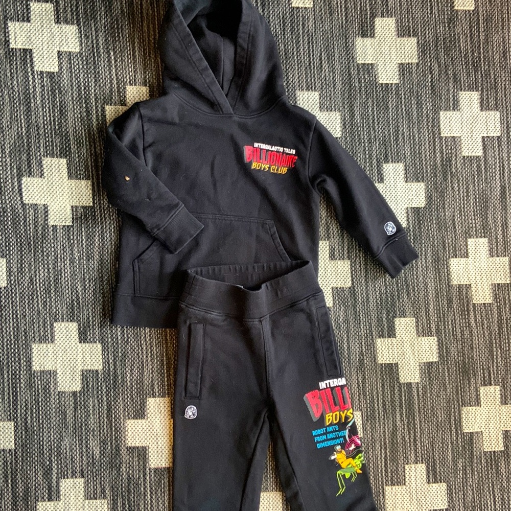 Billionaire boys club black hoodie and jogger set